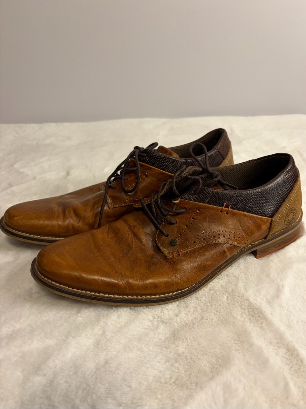 Bullboxer Alukos II Men’s 10 Brown Leather Lace Up Oxford Dress Shoes